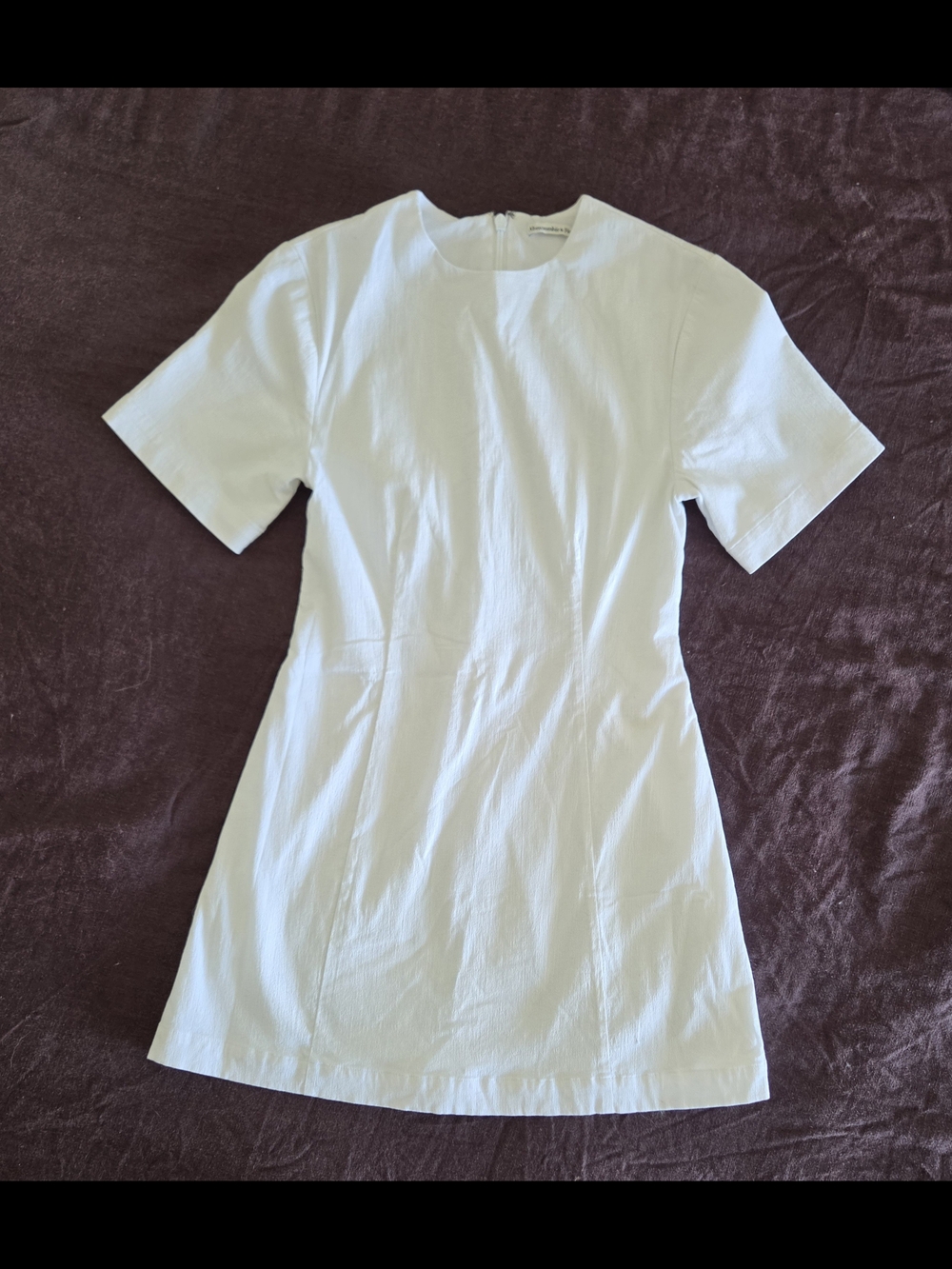 Abercrombie & Fitch White Short-Sleeve Mini Dress